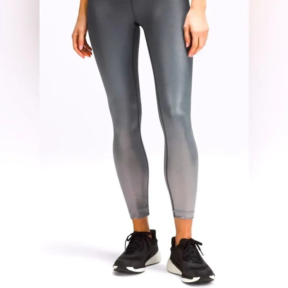 LuLuLemon Women's Wunder Train Foil High-Waisted Leggings; Size 10